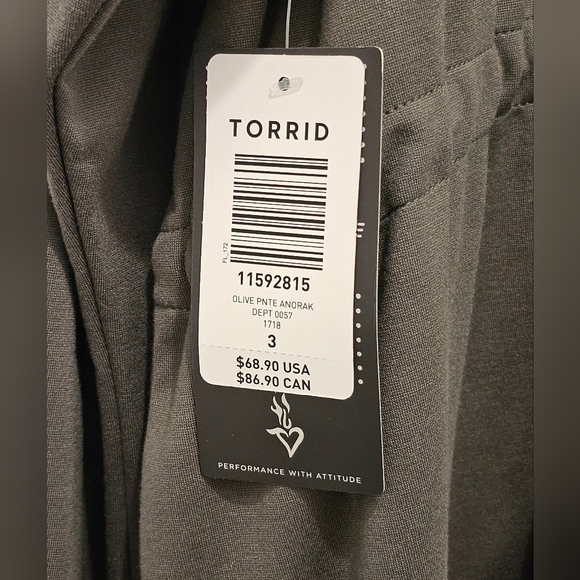 Torrid Active Ponte Anorak Hooded Jacket,  NWT, Size 3X (Torrid 3) - Picture 4 of 9